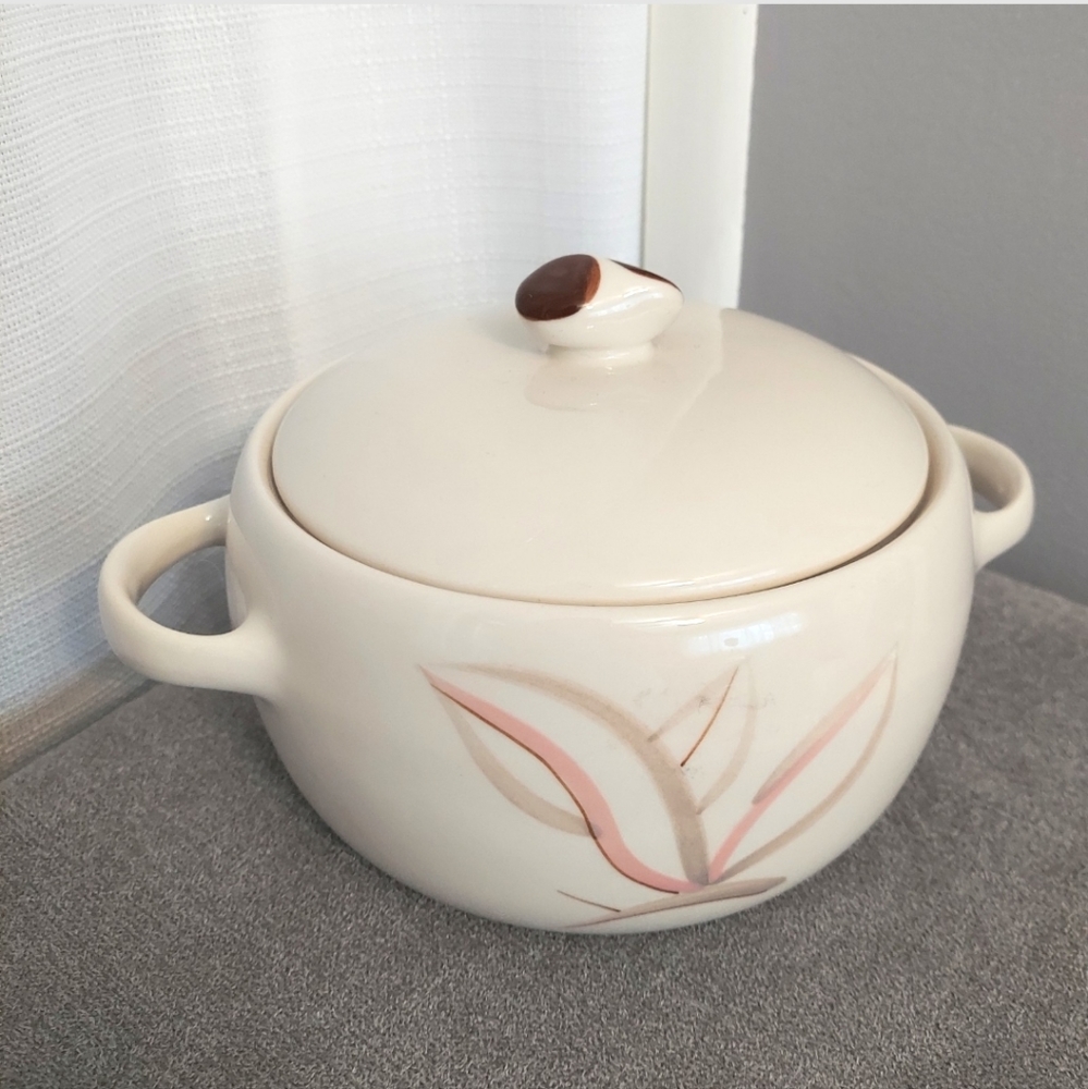 Vtg Winfield Dragon Flower Casserole Dutch Oven Dish Porcelain Serving Pot